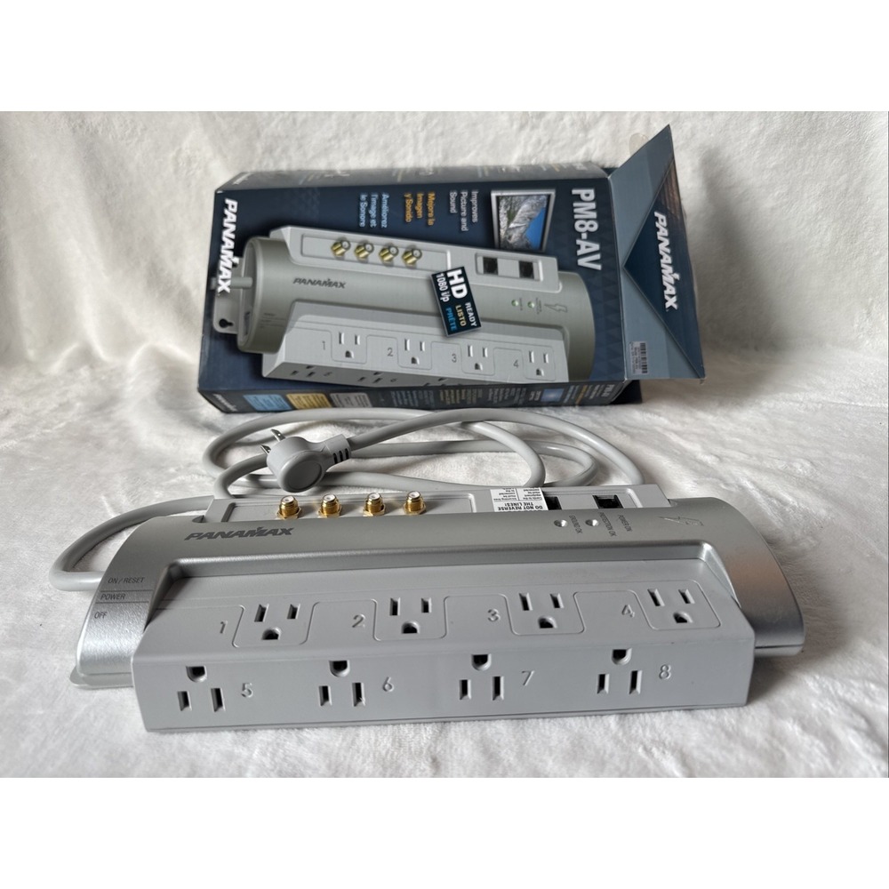 NIB Panamax PM8-AV Surge Coax Sat Telephone Line Protector AC Audio‎ Video